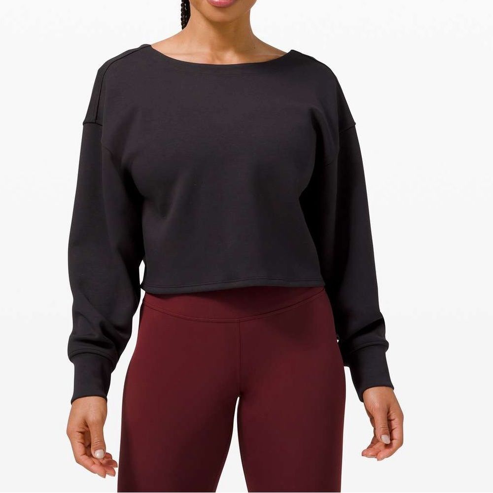 Lululemon Twist Back-to-Front Cropped Athleisure Yoga Inspired Pullover Size 10